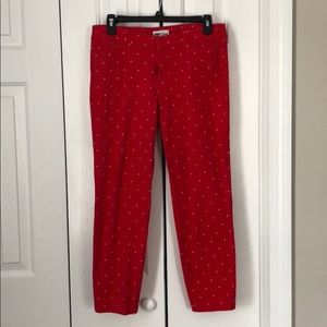 Old Navy Red and White Polka Dot Pixie Ankle Pants